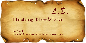Lisching Dionízia névjegykártya